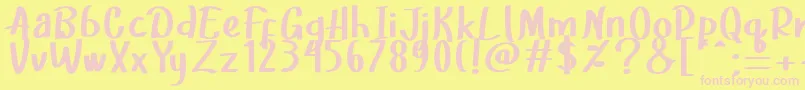 Choco  Chips   Font – Pink Fonts on Yellow Background