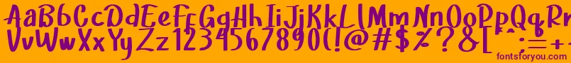 Choco  Chips   Font – Purple Fonts on Orange Background