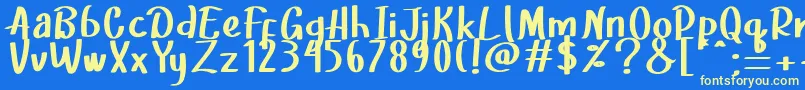 Choco  Chips   Font – Yellow Fonts on Blue Background