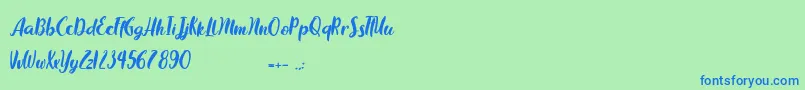 Chocolate Flavor Font – Blue Fonts on Green Background