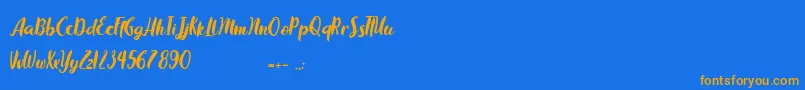Chocolate Flavor Font – Orange Fonts on Blue Background