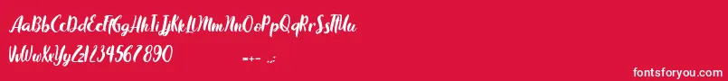 Chocolate Flavor-fontti – valkoiset fontit punaisella taustalla