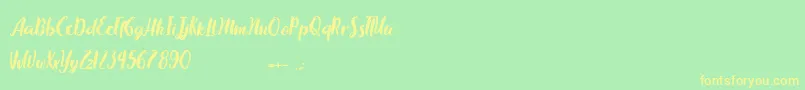 Chocolate Flavor Font – Yellow Fonts on Green Background