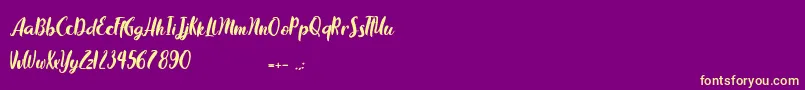 Chocolate Flavor Font – Yellow Fonts on Purple Background