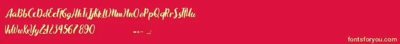 Chocolate Flavor Font – Yellow Fonts on Red Background