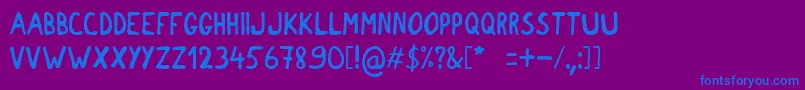フォントchocolate hippo – 紫色の背景に青い文字