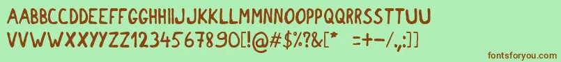 Шрифт chocolate hippo – коричневые шрифты на зелёном фоне