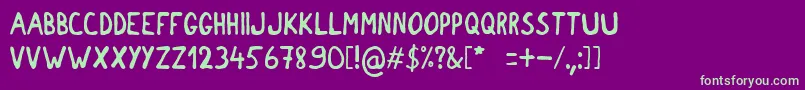 Шрифт chocolate hippo – зелёные шрифты на фиолетовом фоне