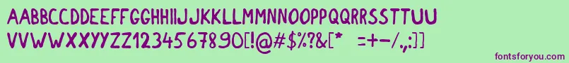 Шрифт chocolate hippo – фиолетовые шрифты на зелёном фоне