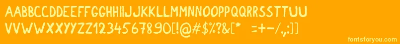 chocolate hippo Font – Yellow Fonts on Orange Background