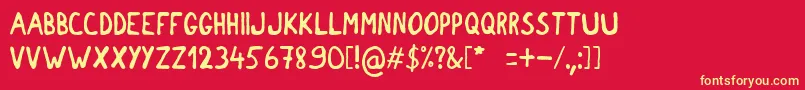 Шрифт chocolate hippo – жёлтые шрифты на красном фоне