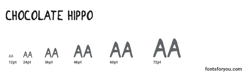 Chocolate hippo Font Sizes