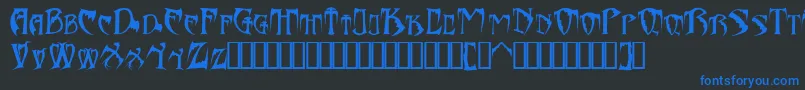 Fonte Bats26dragonsAbaddon – fontes azuis em um fundo preto