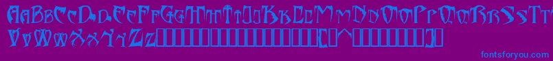Bats26dragonsAbaddon Font – Blue Fonts on Purple Background