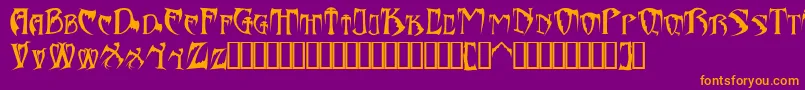 Bats26dragonsAbaddon Font – Orange Fonts on Purple Background