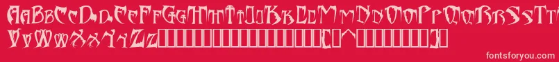 Bats26dragonsAbaddon Font – Pink Fonts on Red Background
