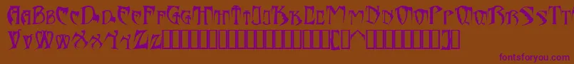 Bats26dragonsAbaddon Font – Purple Fonts on Brown Background