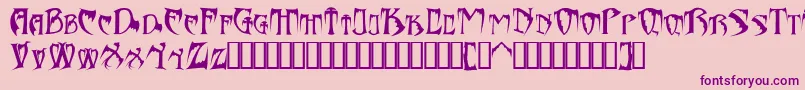 Bats26dragonsAbaddon Font – Purple Fonts on Pink Background