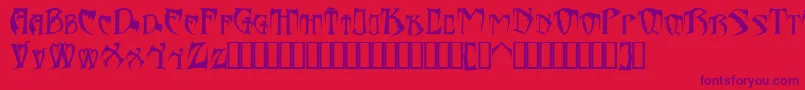 Bats26dragonsAbaddon Font – Purple Fonts on Red Background