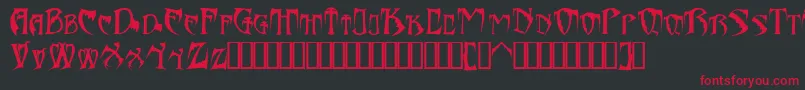 Bats26dragonsAbaddon Font – Red Fonts on Black Background