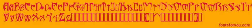 フォントBats26dragonsAbaddon – オレンジの背景に赤い文字