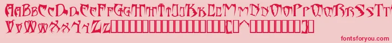 Bats26dragonsAbaddon Font – Red Fonts on Pink Background