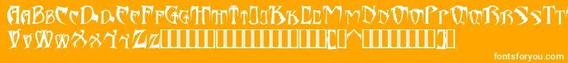 Bats26dragonsAbaddon Font – White Fonts on Orange Background