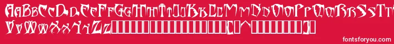 Bats26dragonsAbaddon Font – White Fonts on Red Background
