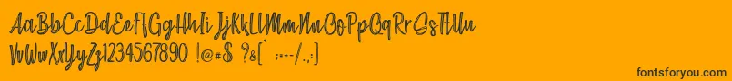 Chocolate Kids   Personal Use-Schriftart – Schwarze Schriften auf orangefarbenem Hintergrund