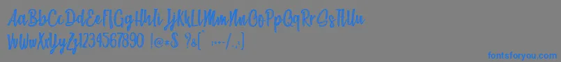 Chocolate Kids   Personal Use-Schriftart – Blaue Schriften auf grauem Hintergrund