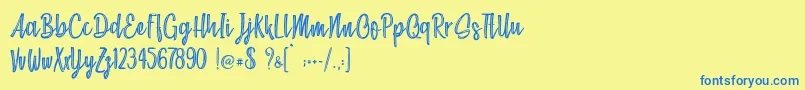 Chocolate Kids   Personal Use Font – Blue Fonts on Yellow Background