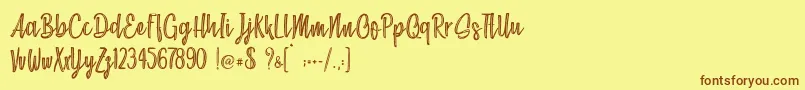 Chocolate Kids   Personal Use Font – Brown Fonts on Yellow Background