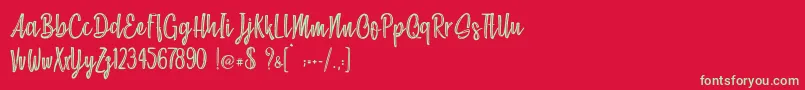 フォントChocolate Kids   Personal Use – 赤い背景に緑の文字