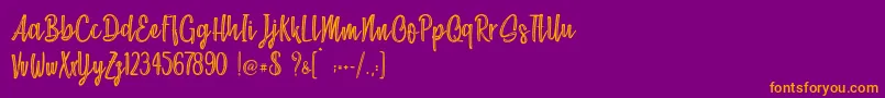 Chocolate Kids   Personal Use Font – Orange Fonts on Purple Background