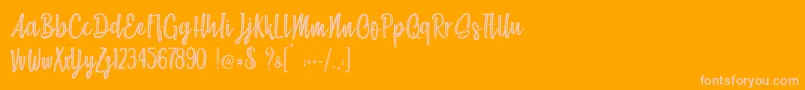 Chocolate Kids   Personal Use-Schriftart – Rosa Schriften auf orangefarbenem Hintergrund