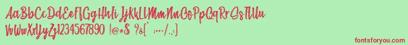 Шрифт Chocolate Kids   Personal Use – красные шрифты на зелёном фоне