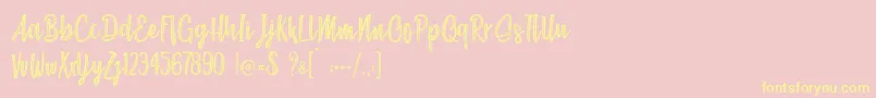 Chocolate Kids   Personal Use Font – Yellow Fonts on Pink Background