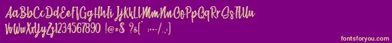 Chocolate Kids   Personal Use Font – Yellow Fonts on Purple Background