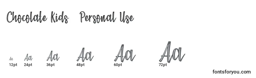 Chocolate Kids   Personal Use Font Sizes