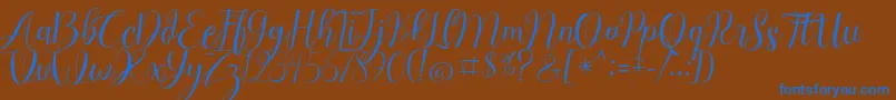 Chocolate Milky Free Personal Font – Blue Fonts on Brown Background