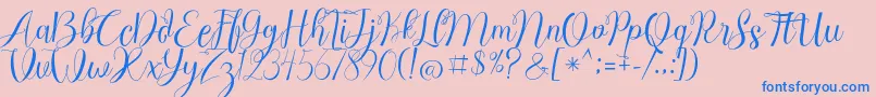Chocolate Milky Free Personal Font – Blue Fonts on Pink Background