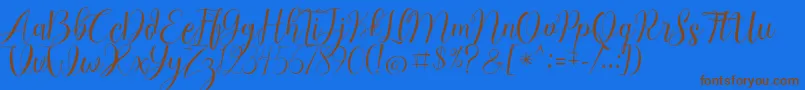 Chocolate Milky Free Personal Font – Brown Fonts on Blue Background