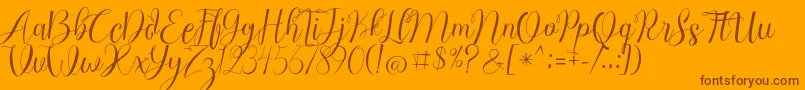 Chocolate Milky Free Personal Font – Brown Fonts on Orange Background