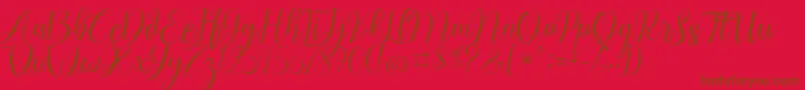 Chocolate Milky Free Personal Font – Brown Fonts on Red Background