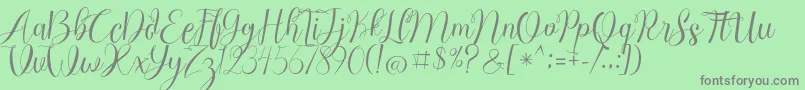 Chocolate Milky Free Personal Font – Gray Fonts on Green Background