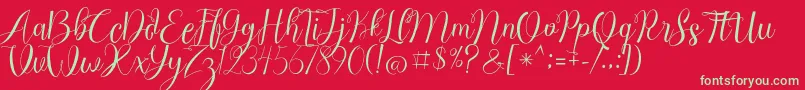 Chocolate Milky Free Personal-Schriftart – Grüne Schriften auf rotem Hintergrund