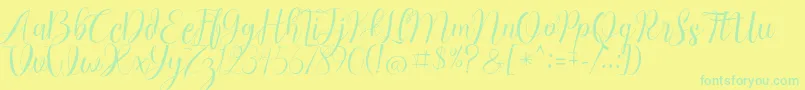 Chocolate Milky Free Personal Font – Green Fonts on Yellow Background