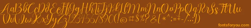 Chocolate Milky Free Personal Font – Orange Fonts on Brown Background