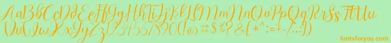 Chocolate Milky Free Personal Font – Orange Fonts on Green Background