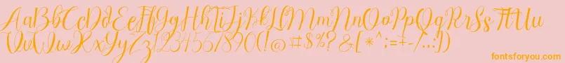 Chocolate Milky Free Personal Font – Orange Fonts on Pink Background